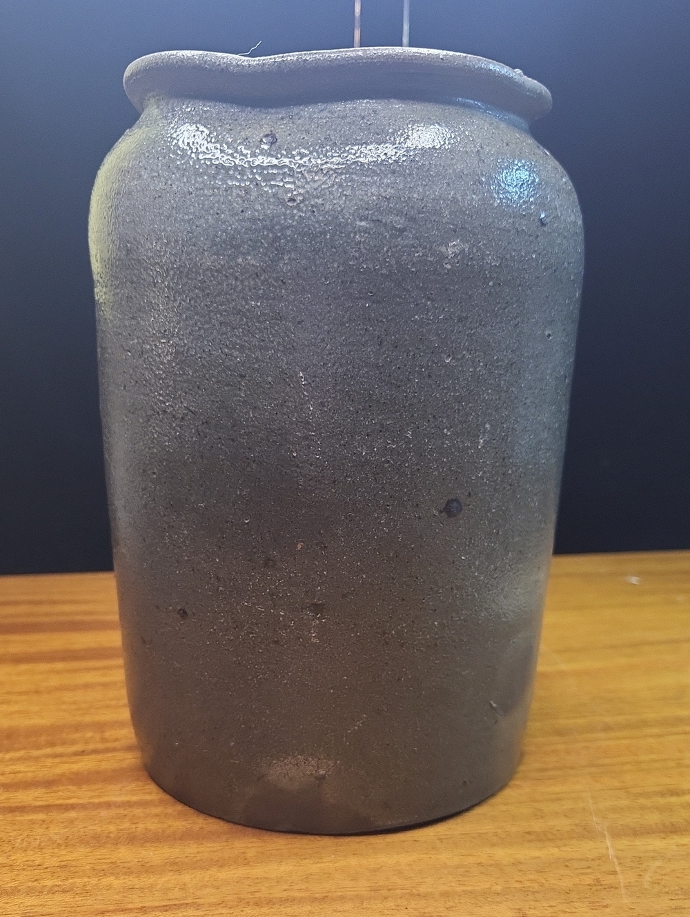 Stoneware Decorative Jar in Charcoal Gray